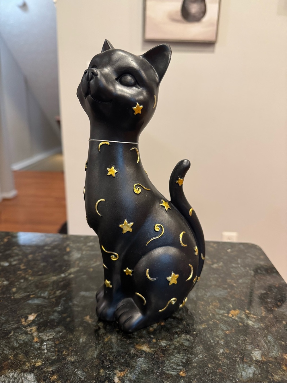 Rachel Zoe Chic Black Cat Statue Stars & Moon Celestial Zodiac Figurine NEW